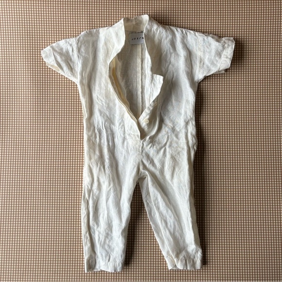 OFFON toddler natural linen jumpsuit romper. Size 2-3 - Picture 7 of 15